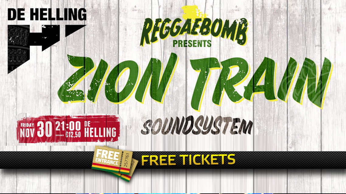 2x 2 Free Tickets to Zion Train & Reggae Bomb, Nov. 30, 2018