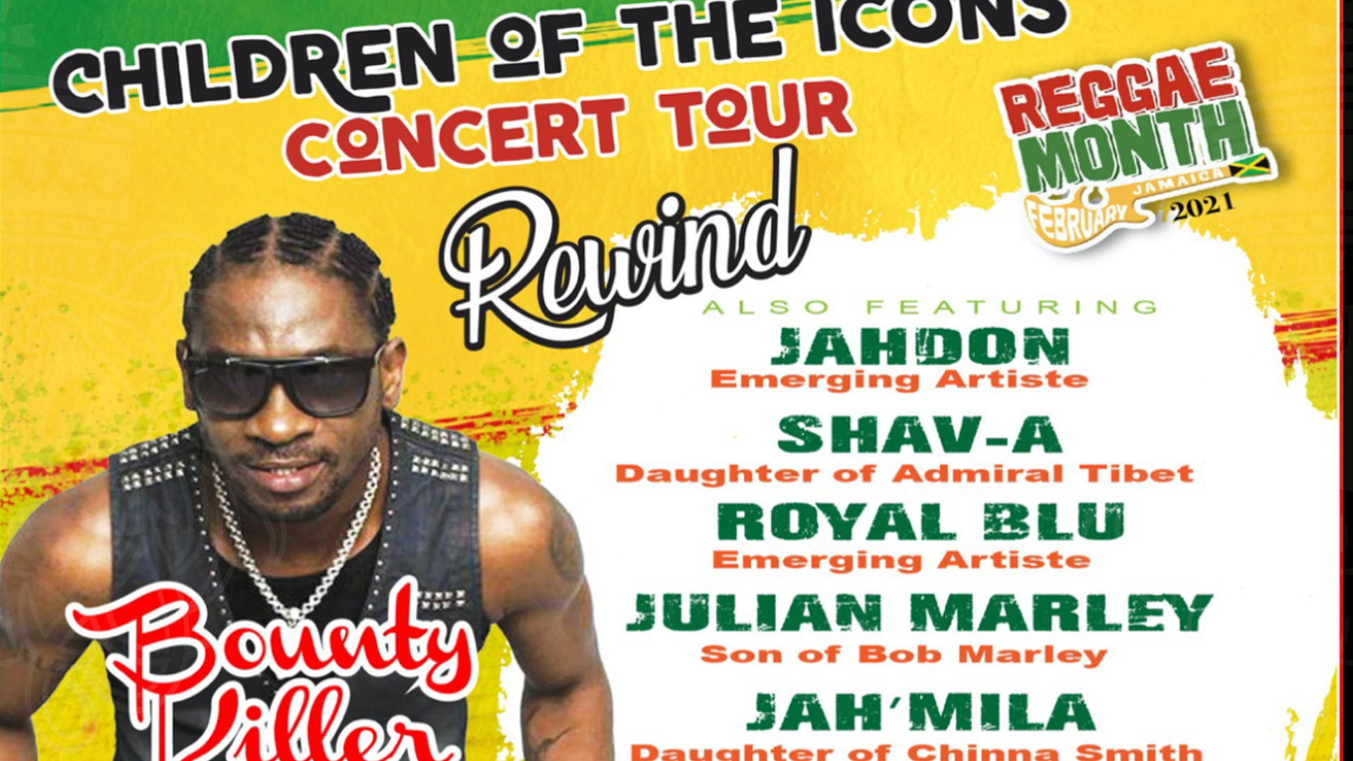 Reggae Month Jamaica, February 9 - Children of the Icons Rewind & Reggae Month University 2
